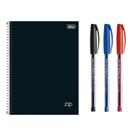Kit 1 Caderno Espiral Universitário 10 Matérias 160 Folhas Zip + 3 Canetas Esferográfica Trilux Kit 1 Caderno Espiral Universitário 10 Matérias 160 Folhas Zip + 3 Canetas Esferográfica Trilux
