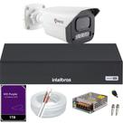 Kit 1 Câmera 1080p Full Color C/Áudio Dvr Intelbras 4ch 1TB Purple