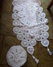 Kit 1 Caminho De Mesa + 5 Toalhinhas Crochê Seda Branco