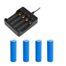 Kit 1 Carregador Duplo De 4 Slot Bateria 26650 Mais 4 Bateria De Grande Durabilidade 26650, 18650, 14500, 16340, 10400 Kit 1 Carregador Duplo De 4 Slot Bateria 26650 Mais 4 Bateria De Grande Durabilidade 26650, 18650, 14500, 16340, 10400