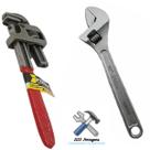 Kit-1 Chave de Grifo 10"Pol 250mm Stillson +1 Chave Inglesa 10" 250mm Ajustável Reforçada Fertak Kit-1 Chave de Grifo 10"Pol 250mm Stillson +1 Chave Inglesa 10" 250mm Ajustável Reforçada Fertak