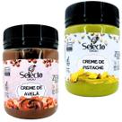 KIT 1 Creme de Avelã + 1 Creme de Pistache Artesanal Zero Açúcar Selecto Cacau 270g