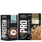 Kit 1 Crispies Choco 1 Pró Baunilha 180gr Crunchy Proteina Vegano Sem Glúten Sem Açúcar GranoSquare