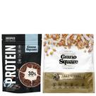 Kit 1 Crispies Choco Crunchy Proteina e 1 Granola Zero Açucar 180gr Vegano e Sem Glúten GranoSquare