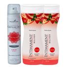 Kit 1 Desodorante Íntimo Sensual Frutas + 2 Intimament Sabonete Líquido Íntimo Morango