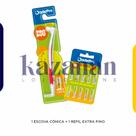 Kit - 1 Escova Cônica + Refil c/10 peças Extra Finas
