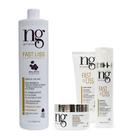 Kit 1 Fast Liss Redução de Volume NG de France 1L, Shampoo 300ml, Condicionador 300ml e Máscara Pós Fast 250ml