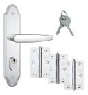 Kit 1 Fechadura Porta Inox 803/33 40mm + 3 Dobradicas Stam