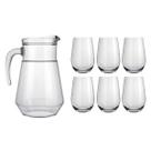 Kit 1 Jarra Bar 1,5L + 6 Copos Dubai 480ml Vidro Bebidas