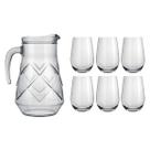 Kit 1 Jarra Maracatu 1,56L + 6 Copos Dubai 480ml Vidro Nadir