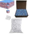 Kit 1 Kg Giz Branco + 144 Giz Azul Bar Taco Sinuca Bilhar