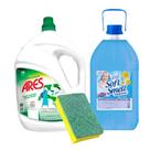 Kit 1 Lava Roupas , 1 Amaciante 5L , Esponja brinde Kit 1 Lava Roupas , 1 Amaciante 5L , Esponja brinde