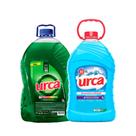 Kit 1 Lava Roupas Liquido Urca Verde 5l + 1 Amaciante Urca Brisa Azul 5l