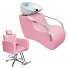 Kit 1 Lavatório Confort Plus cuba fibra 1 Poltrona fixa Tokio Estofados Rosa Claro