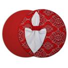 Kit 1 lugar - Capa de sousplat bandana vermelha e vermelho com poá branca