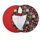 Kit 1 lugar - Capa de sousplat churrasco e vermelho de poá branca