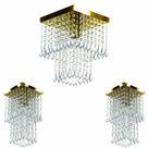 Kit 1 Lustre Cristal Acr. Marry + 2 Lustres Spark Dourado Kit 1 Lustre Cristal Acr. Marry + 2 Lustres Spark Dourado