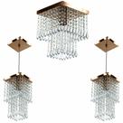 Kit 1 Lustre Cristal Acr. Marry + 2 Pendentes Spark Cobre Kit 1 Lustre Cristal Acr. Marry + 2 Pendentes Spark Cobre