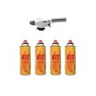 Kit 1 Maçarico 4 Refil Culinário Artesanato Multiuso Branco