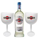 Kit 1 Martini Bianco 750ml + 2 Taças de acrílico personalizadas