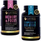 Kit 1 Memory E Focus 120 Cáps E 1 Complexo B Bio Ativo B2 B3 B5 B6 B7 B9 B12