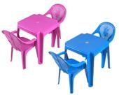 Kit 1 Mesa + 2 Cadeiras Infantis para Criança Plástico Resistentes