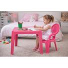 Kit 1 Mesa e 1 cadeira Infantil Rosa Perfeita Para Crianças Brincar, Estudar e Comer Antares