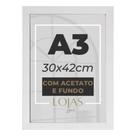 Kit 1 Molduras A3 30x42cm Acetato Quadro Diploma Foto Poster - Preto