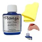 Kit 1 Monzi 35 Ml Limpa Prata 1 Flanela Magica Original