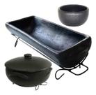 Kit 1 Moqueca Completa Ideal para preparar moquecas deliciosas Panela De Barro Moqueca Completa Com Travessa E Cumbuca