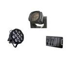 Kit 1 par led slim rgbw 12x12w 1 moving led 4x25 dmx 512
