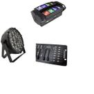 Kit 1 par led slim rgbw 18x12w full 1 mini spider dmx 512