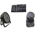 Kit 1 par led slim rgbw 18x12w full 1 mini wash 7x12w full dmx 512