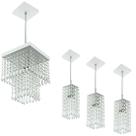 Kit 1 Pendentes Marrycrilic + 3 Pendentes Clearcrilic Branco
