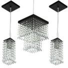 Kit 1 Pendentes Marrycrillic + 2 Pendentes Clearcrilic Preto