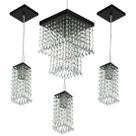 Kit 1 Pendentes Marrycrillic + 3 Pendentes Clearcrilic Preto