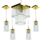 Kit 1 Pendentes Marrycrillic + 4 Pendentes Clearcrilic Gold