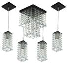 Kit 1 Pendentes Marrycrillic + 4 Pendentes Clearcrilic Preto
