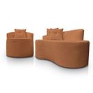 Kit 1 Poltrona Com Sofá Curvo 2 Lugares Feijão Forma Orgânica Bouclé Kit 1 Poltrona Com Sofá Curvo 2 Lugares Feijão Forma Orgânica Bouclé