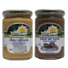 Kit 1 Pote Doce de Leite Cremoso Puro 1 Doce de Leite Pastoso Chocolate 420g Fazenda Sonnenhof MG