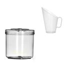 Kit 1 pote em acrilico p/ granel cereais alimentos redondo 2,5l c/ tampa 1 concha