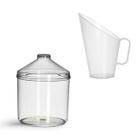 Kit 1 pote em acrilico p/ granel cereais alimentos redondo 5l c/ tampa 1 concha