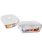 Kit 1 Pote Facilita 2L Com 1 Pote Vidro Tampa Hermetico 1040ml