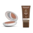 Kit 1 Protetor Solar Episol Color FPS 50 Pó Compacto Cor Tom 4 Médio Escuro 10g