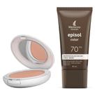 Kit 1 Protetor Solar Episol Color Tom Claro 2 FPS 50 Pó Compacto 10g