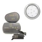 Kit 1 Refletor LED Piscina RGB 9W Inox + Central Compacta