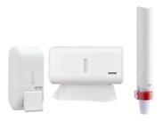 Kit 1 Saboneteira Branca + 1 Toalheiro Branco + 1 Porta Copos Branco