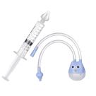 Kit 1 Seringa E 1 Aspirador Lavagem e Limpeza Nasal Bebês Cor da Coruja:Azul