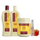 Kit 1 Shampoo 1 Condicionador 1 Banho creme Tutano 500 ml Bio Extratus + Presente Lourre 15 ml