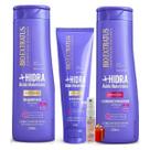 Kit 1 Shampoo 1 Condicionador 1 Mascara limpeza Hidratante Mais Hidra 350 ML + Presente Lourre 15ml